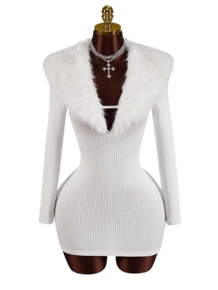 Deep V Neck Bodycon Mini Dress