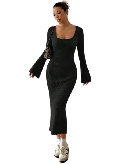 Bodycon long Dress — Black