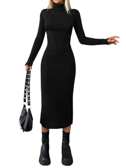 HIgh Neck Short Dress — Black