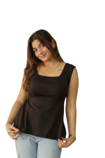 CROP TOP Black ,  green & Brown — Brown