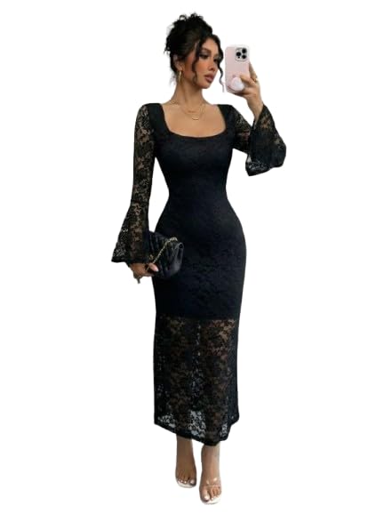 Black lace dress — Black