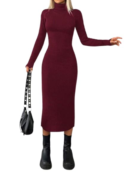 HIgh Neck Short Dress — Marron