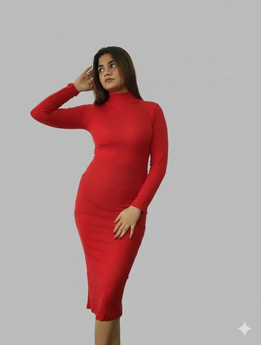 RED BODYCON MID LENGHT