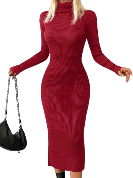 HIgh Neck Short Dress — Red