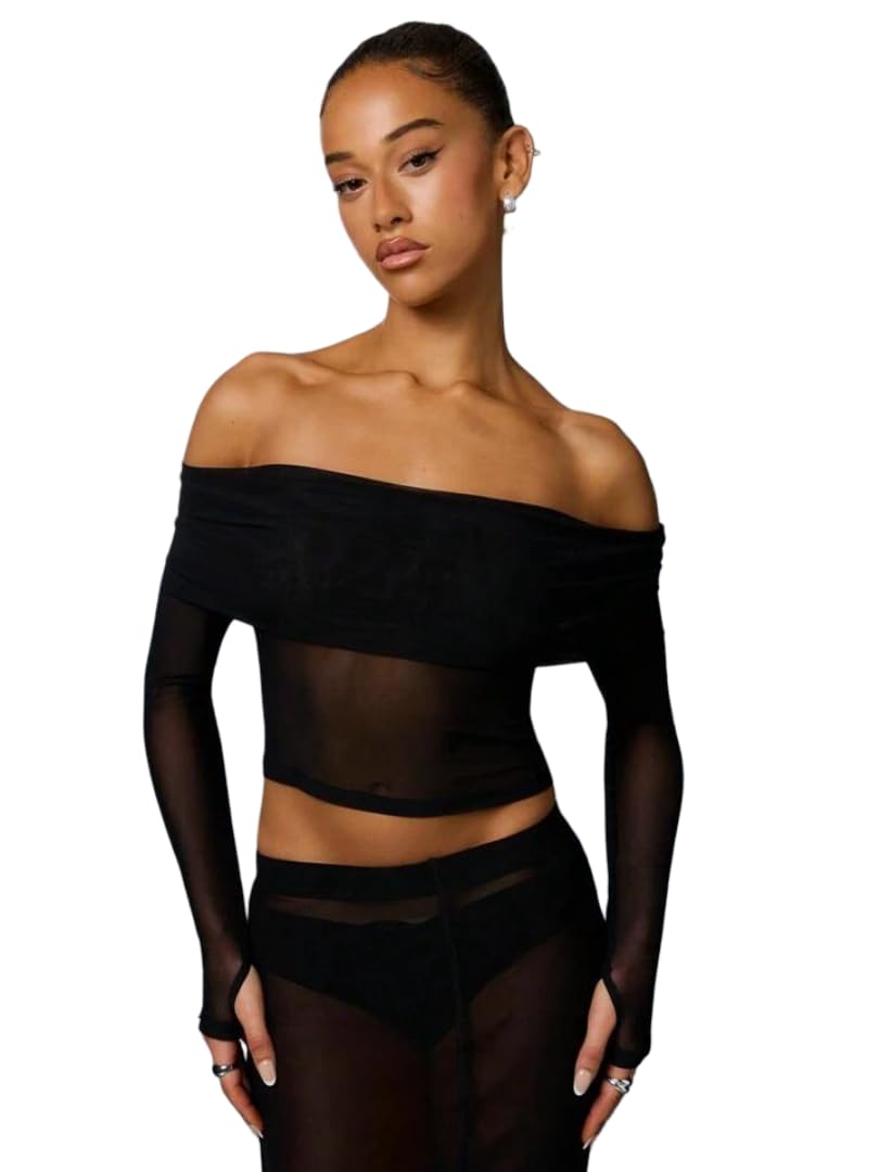 Solid Work Crop Top — Black