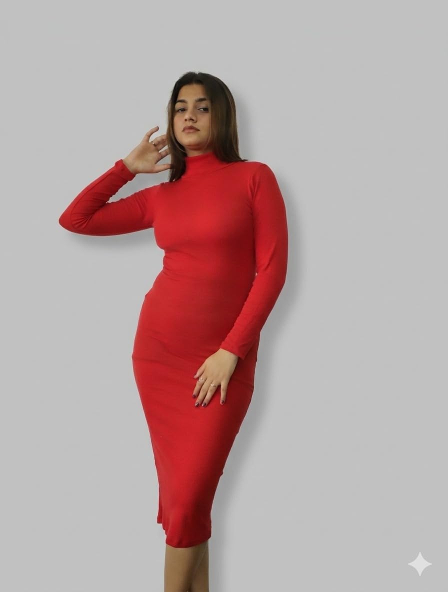 RED BODYCON MID LENGHT