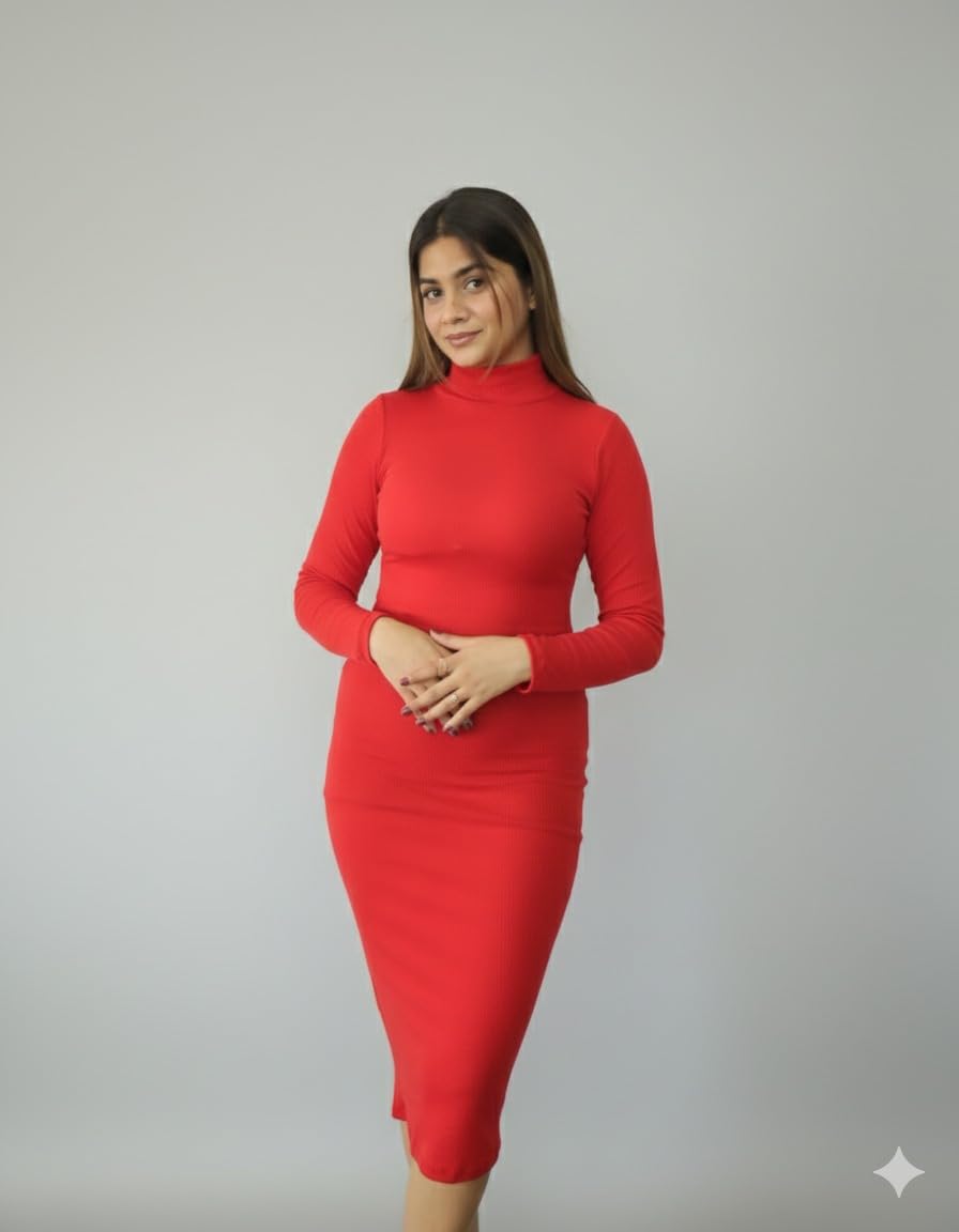 RED BODYCON MID LENGHT
