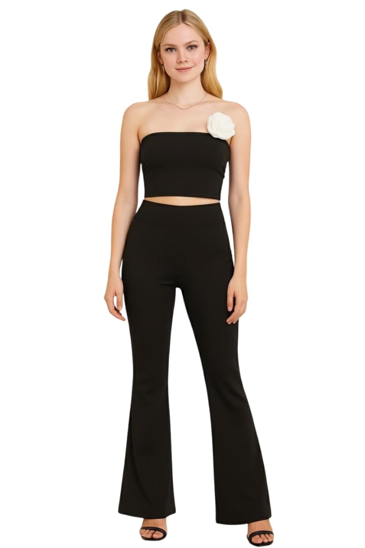Strapless Cord Set — Black