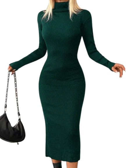 HIgh Neck Short Dress — Green