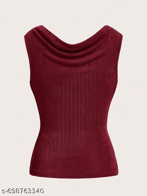 cowl neck sleeveless top