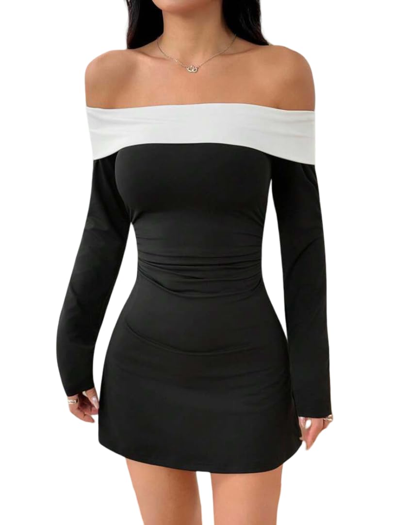 Strap Mini Dress — Long Sleev