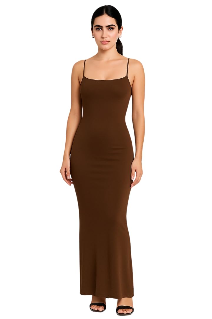 Maxi Bodycon Dress — Brown