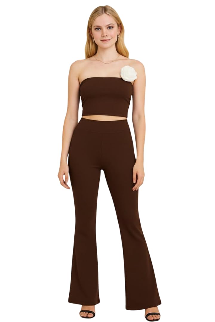 Strapless Cord Set — Brown