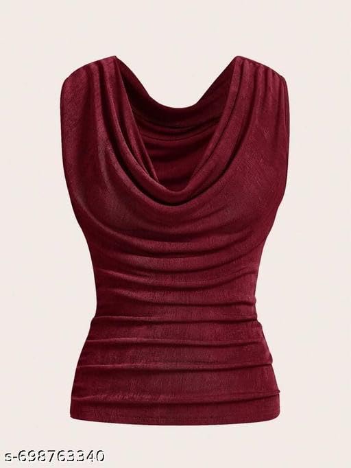 cowl neck sleeveless top