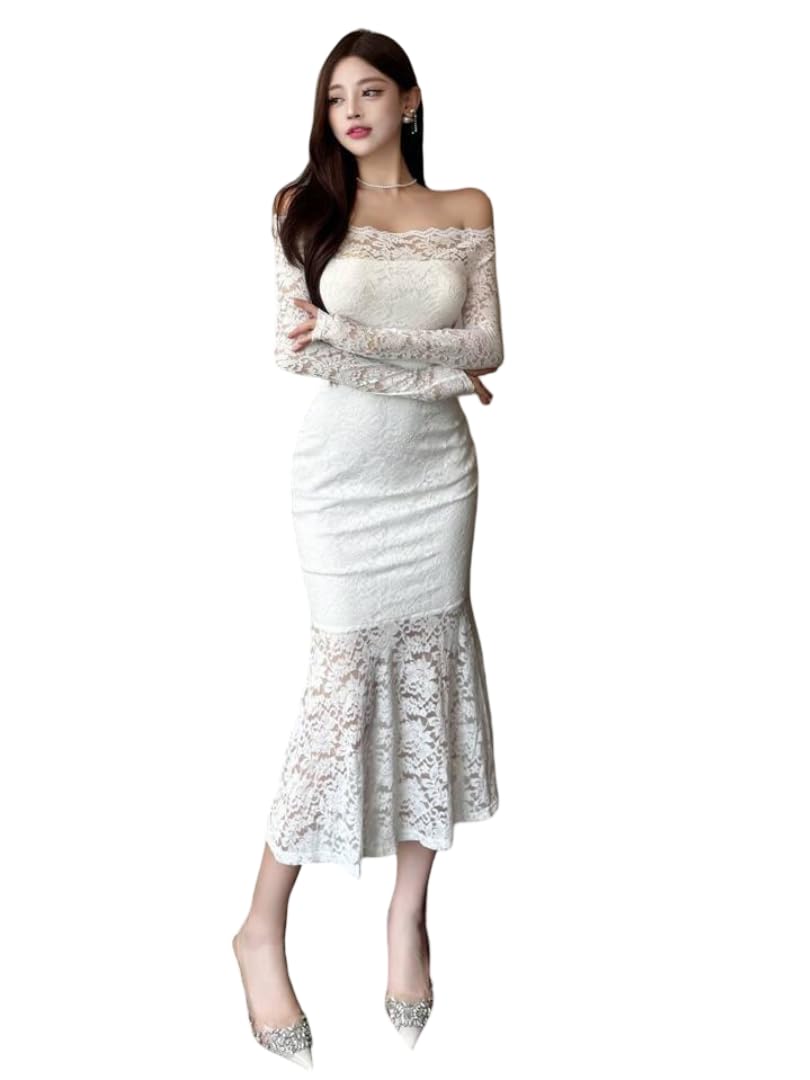 Floral Lace Bodycon Dress — Maxi