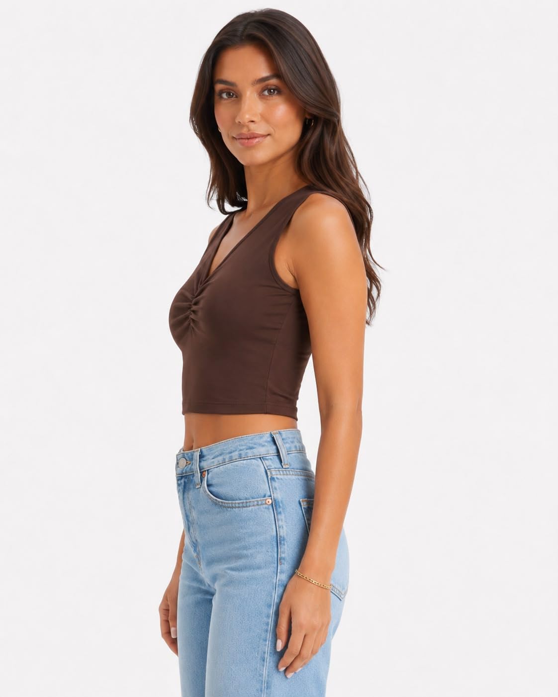 OOTDFY Women's Yellow Floral Lace Halter Neck Crop Top | Sleeveless Slim Fit Lace Blouse with 3D Flower Detail | Casual Western Party Top for Vacation, Date Night