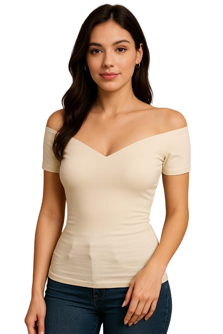 Off Shoulder Top — Beige