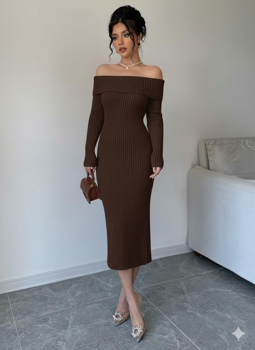 Midi Dress with Back Cut