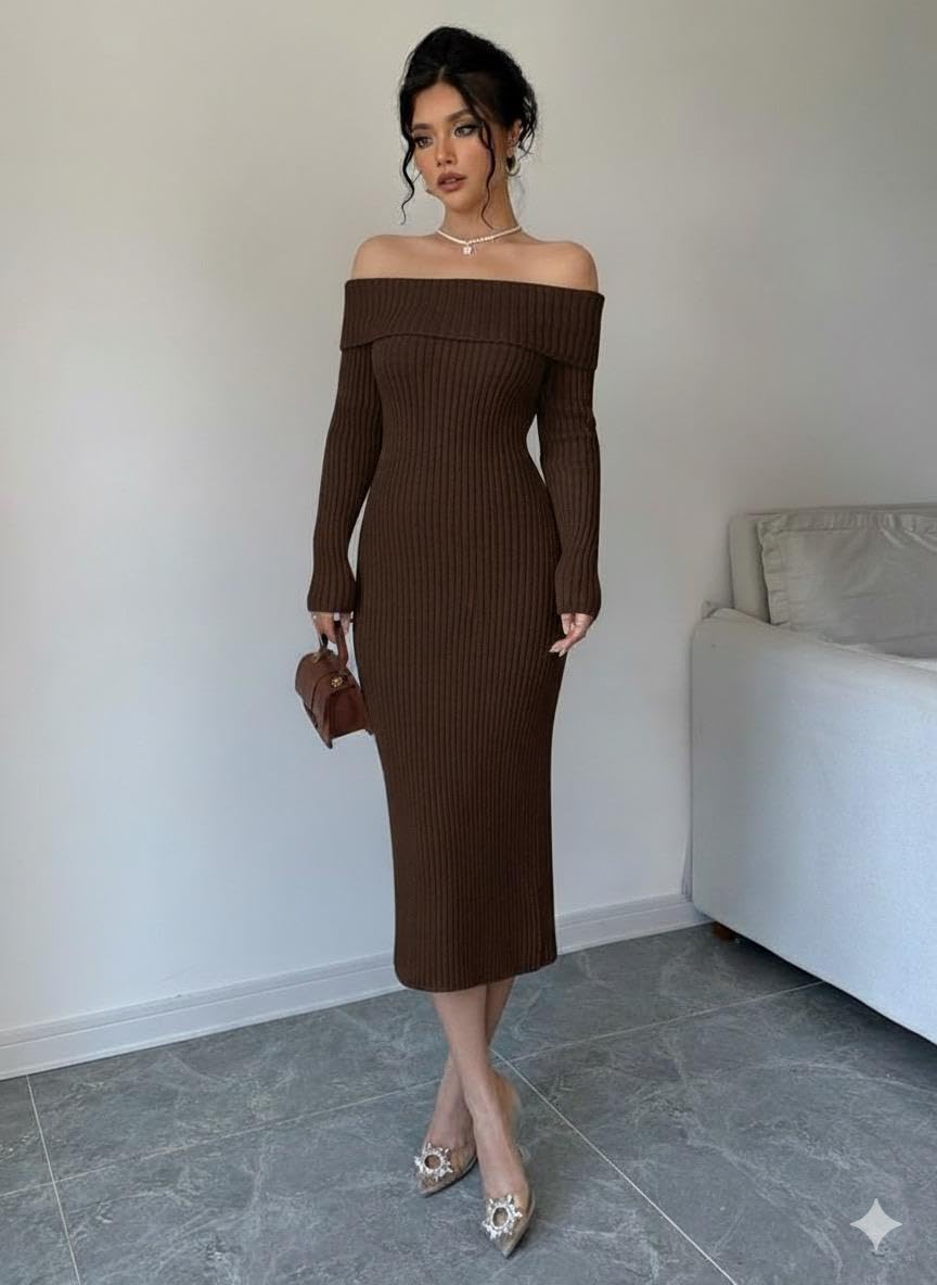 Midi Dress with Back Cut