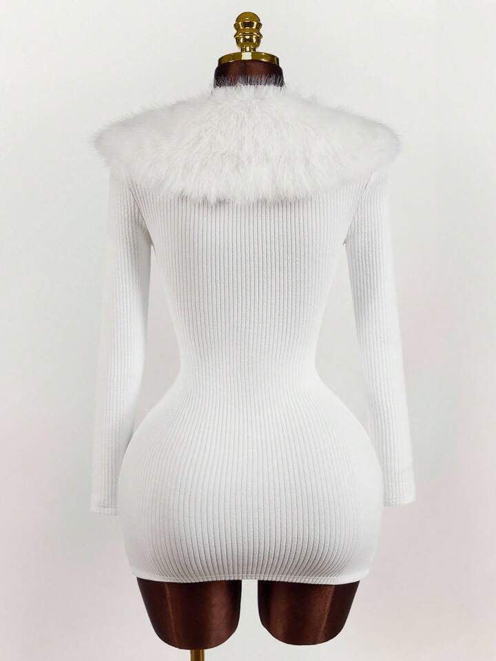 Deep V Neck Bodycon Mini Dress