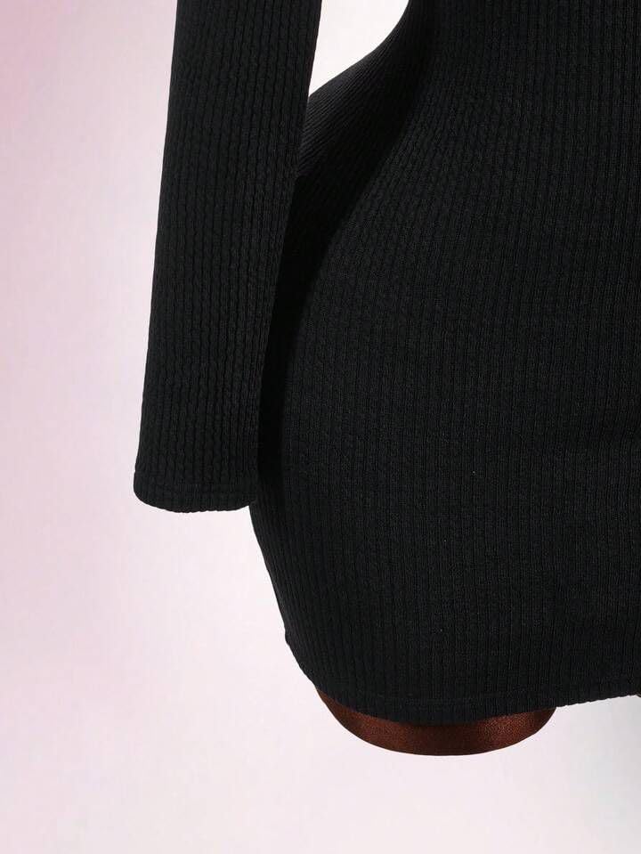 Deep V Neck Bodycon Mini Dress