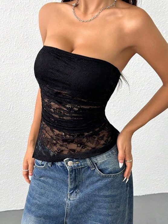 Strapless Peplum Top