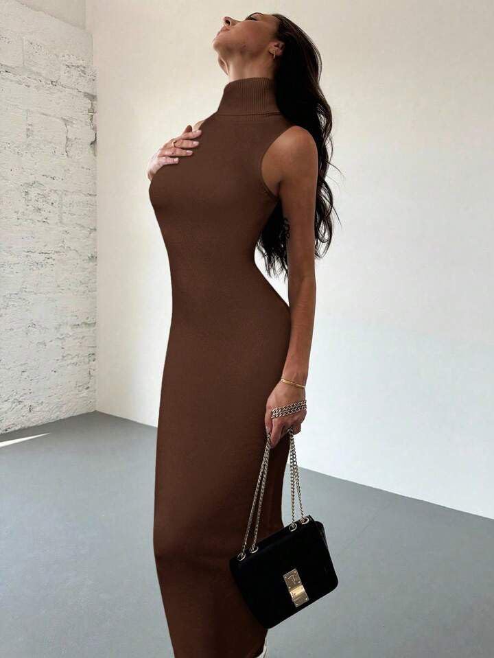 High Neck Sleeveless Dress