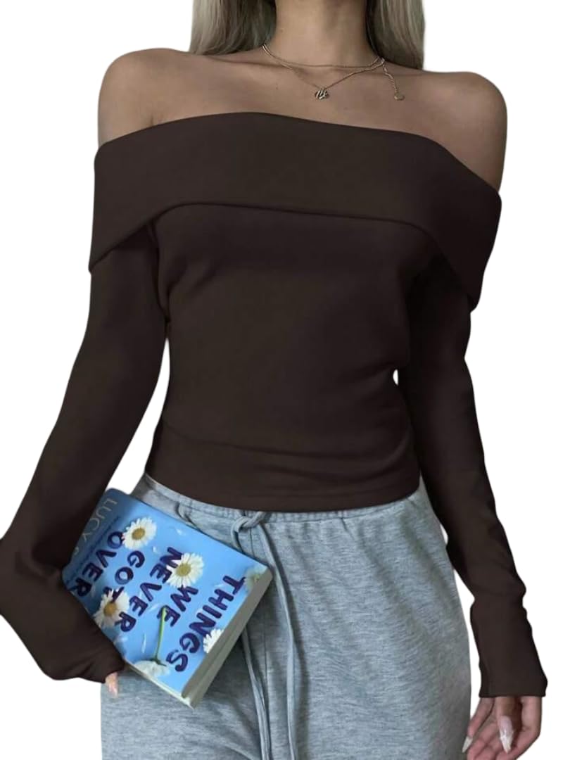 Solid Work Crop Top — Brown