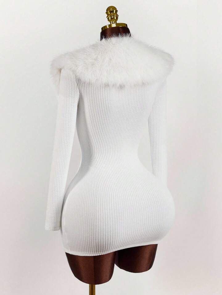 Deep V Neck Bodycon Mini Dress