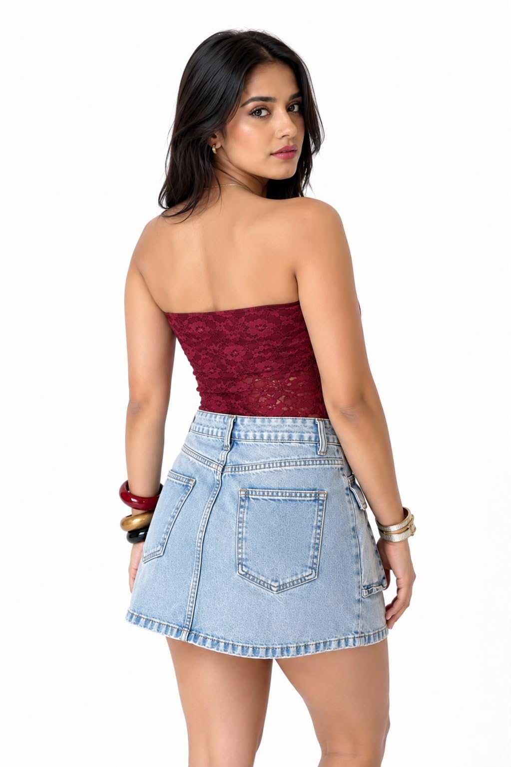 OOTDFY Women's Yellow Floral Lace Halter Neck Crop Top | Sleeveless Slim Fit Lace Blouse with 3D Flower Detail | Casual Western Party Top for Vacation, Date Night