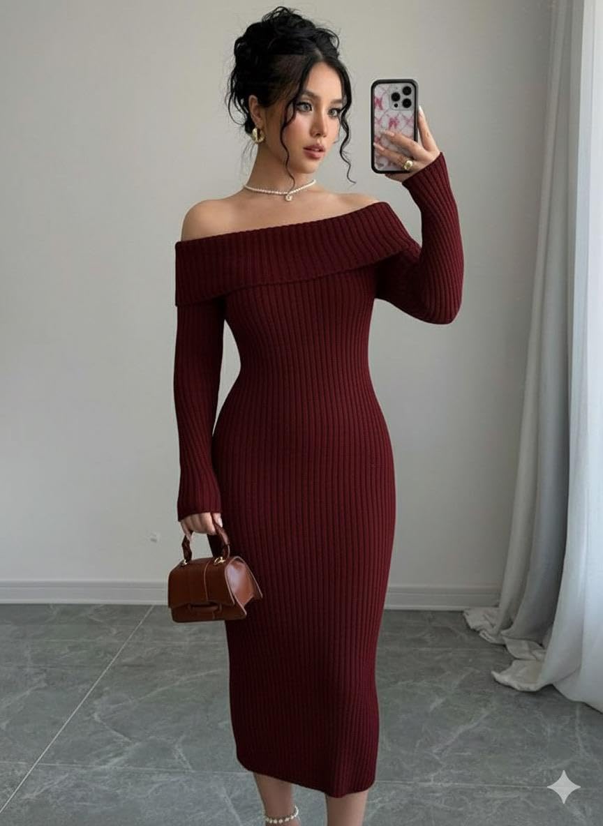 Midi Dress with Back Cut