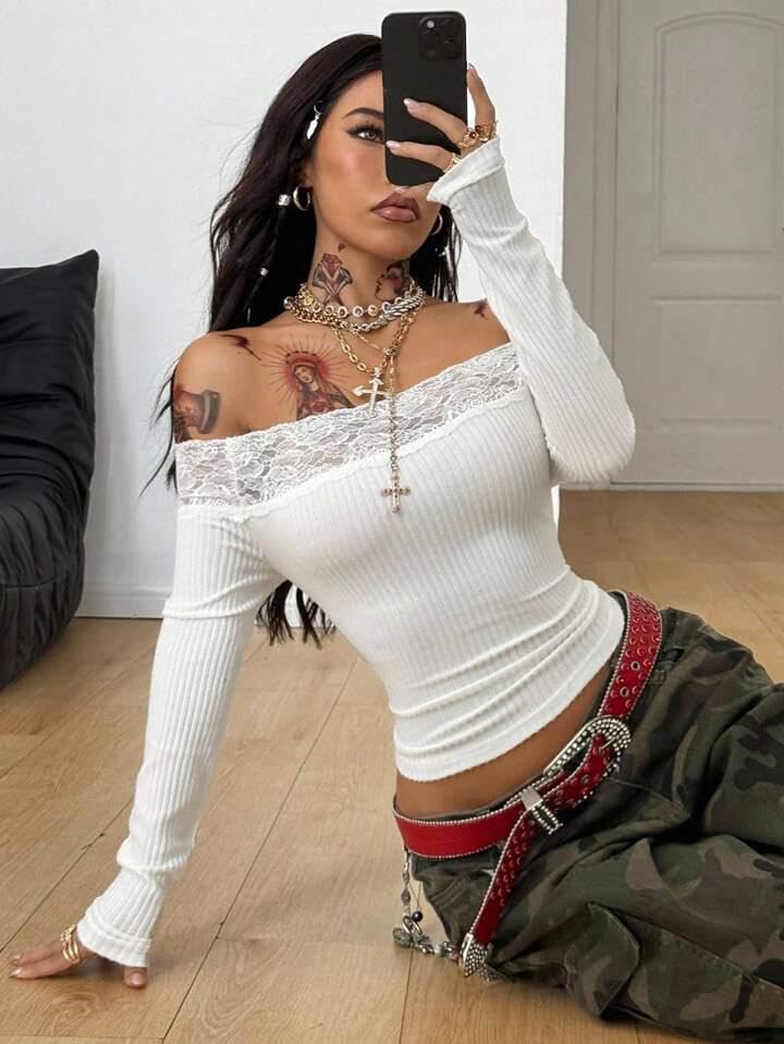 Lace Work Crop Top