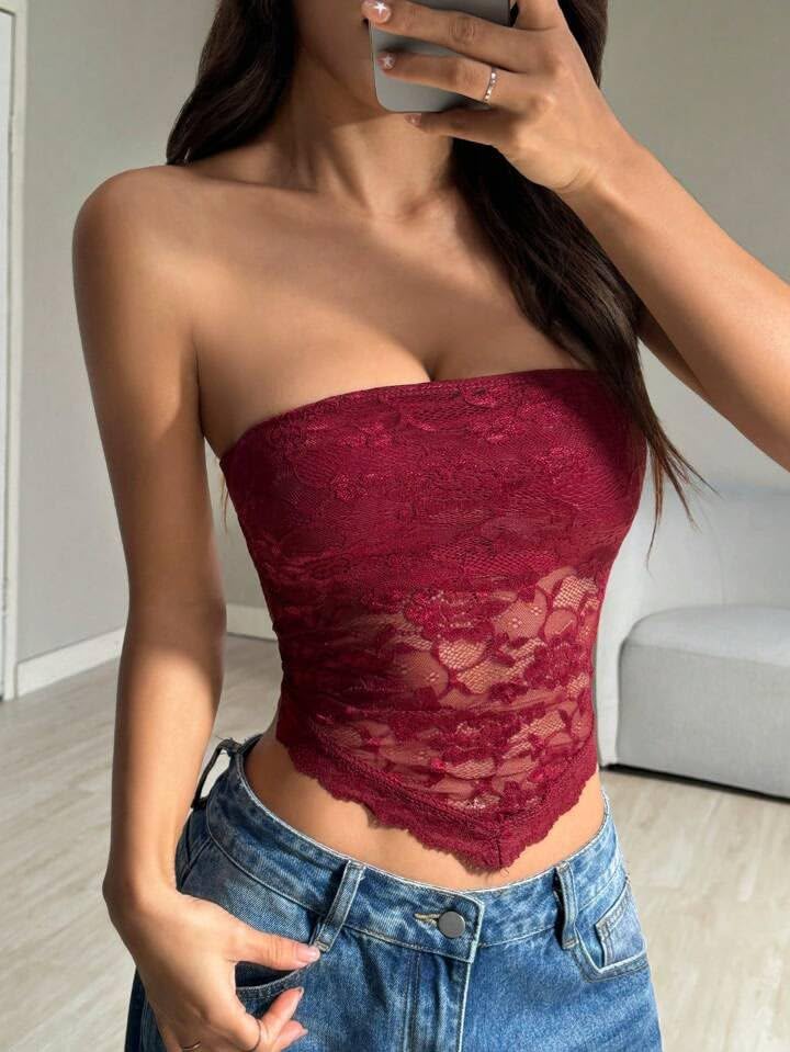 OOTDFY Women's Yellow Floral Lace Halter Neck Crop Top | Sleeveless Slim Fit Lace Blouse with 3D Flower Detail | Casual Western Party Top for Vacation, Date Night