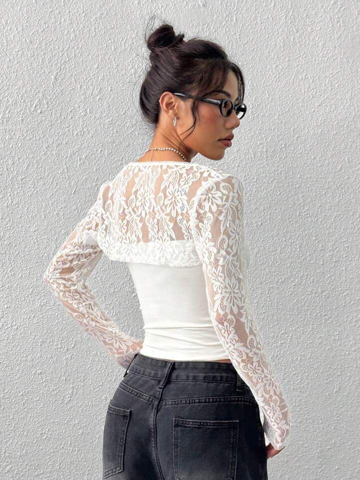 Lace Work Crop Top