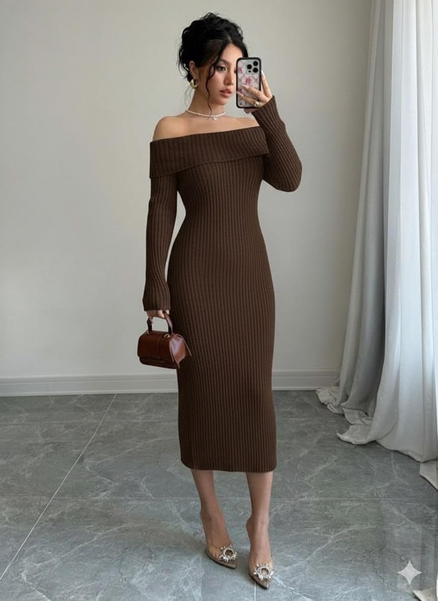 Midi Dress with Back Cut