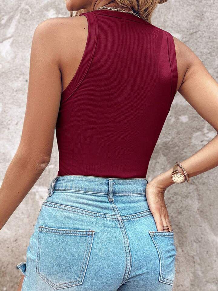 Modern Slim Fit Ribbed Tank Top
