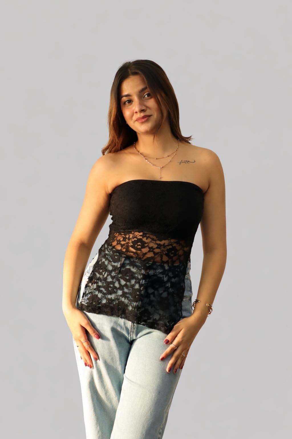 Strapless Lace Black 003