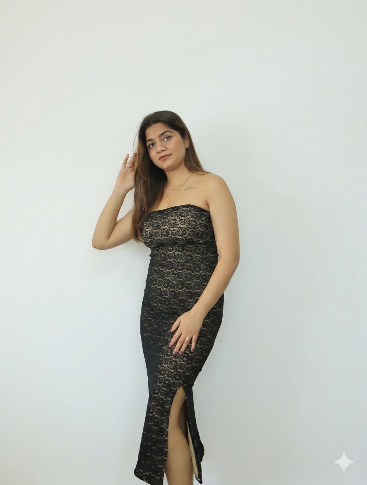 Strapless Lace Black