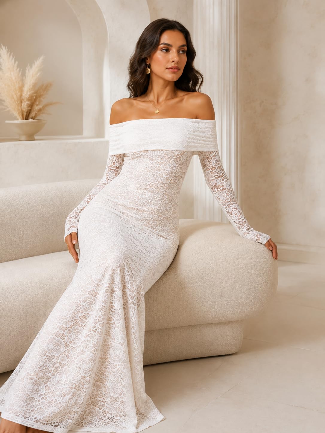 off shoulder maxi dress