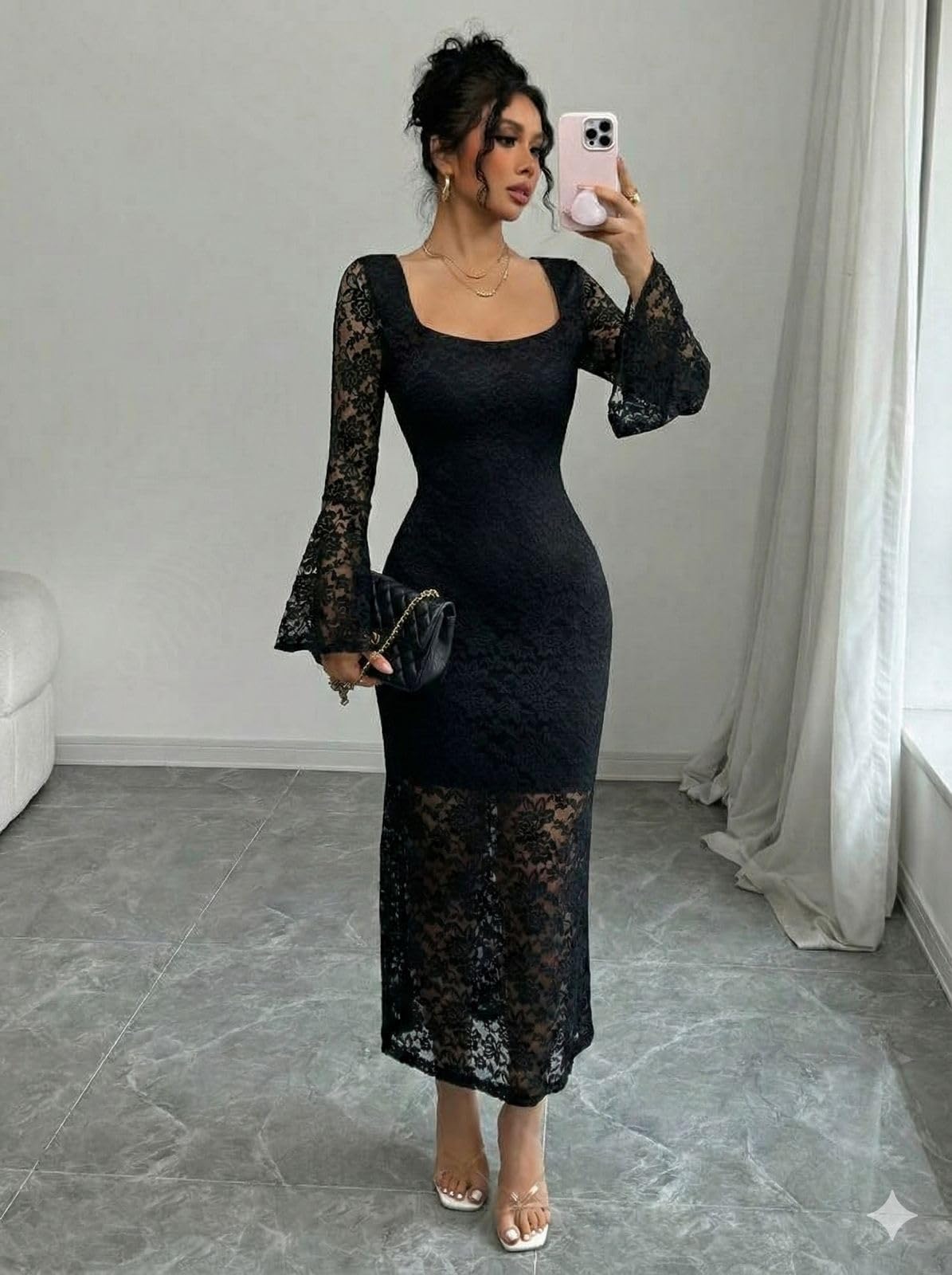 Black lace dress