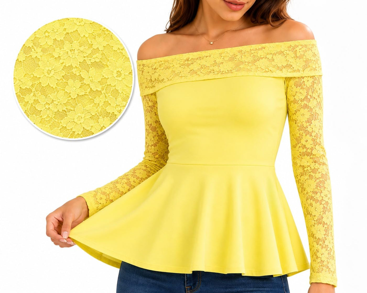 OOTDFY Women's Yellow Floral Lace Halter Neck Crop Top | Sleeveless Slim Fit Lace Blouse with 3D Flower Detail | Casual Western Party Top for Vacation, Date Night