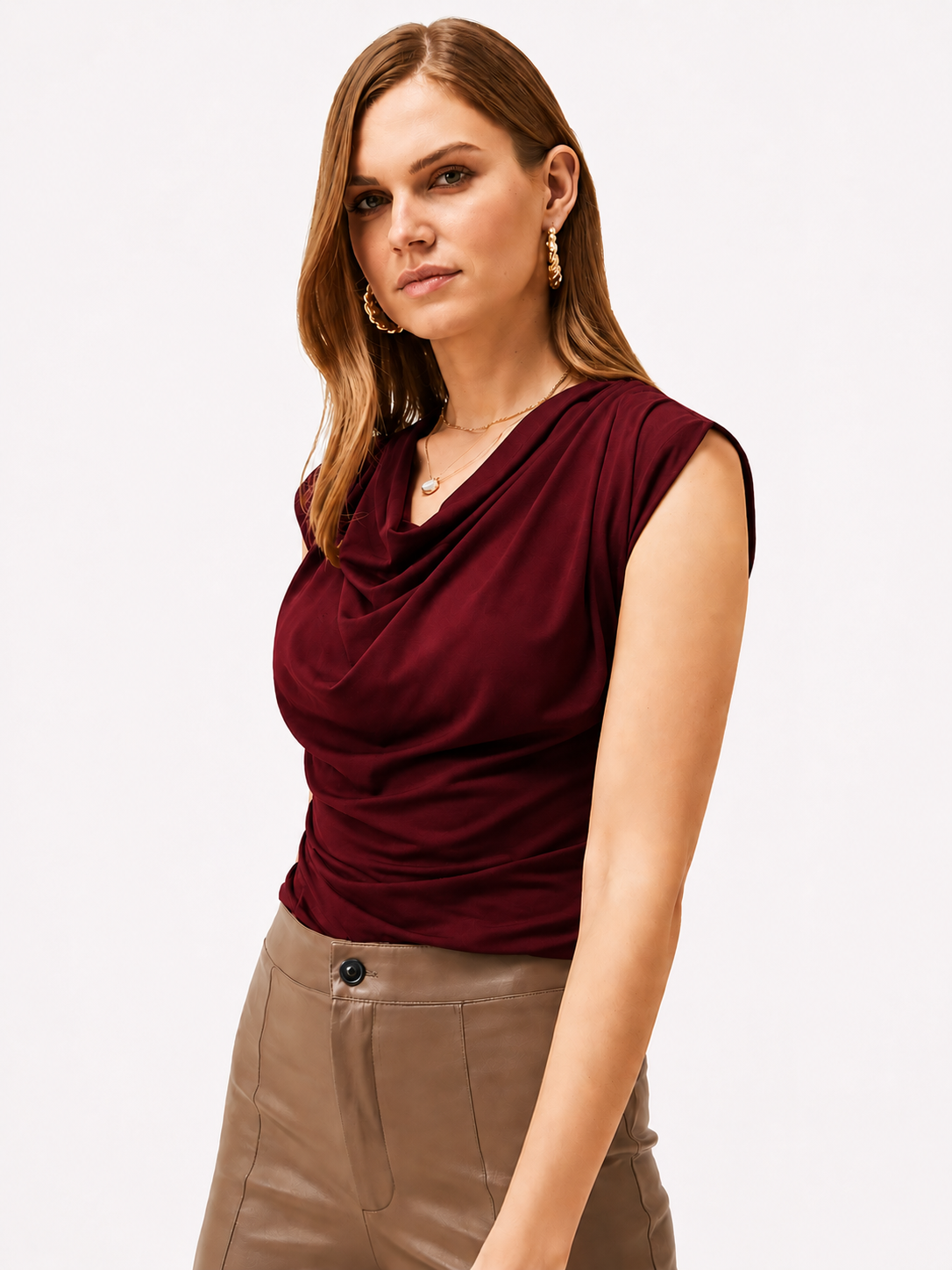 OOTDFY Women's Cowl Neck Top product image 11