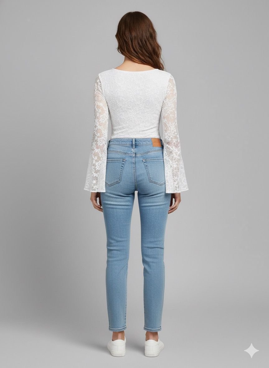 Yellow Bell Sleeve Lace Crop Top