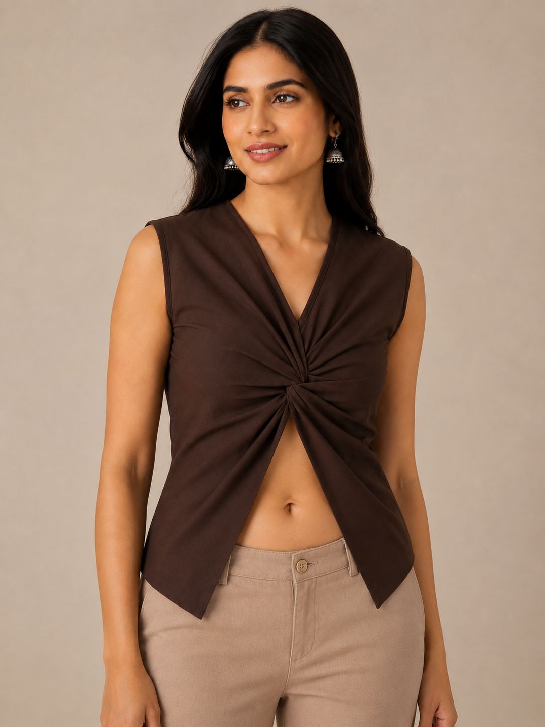 OOTDFY Women's Knot Front Open Top product image 7