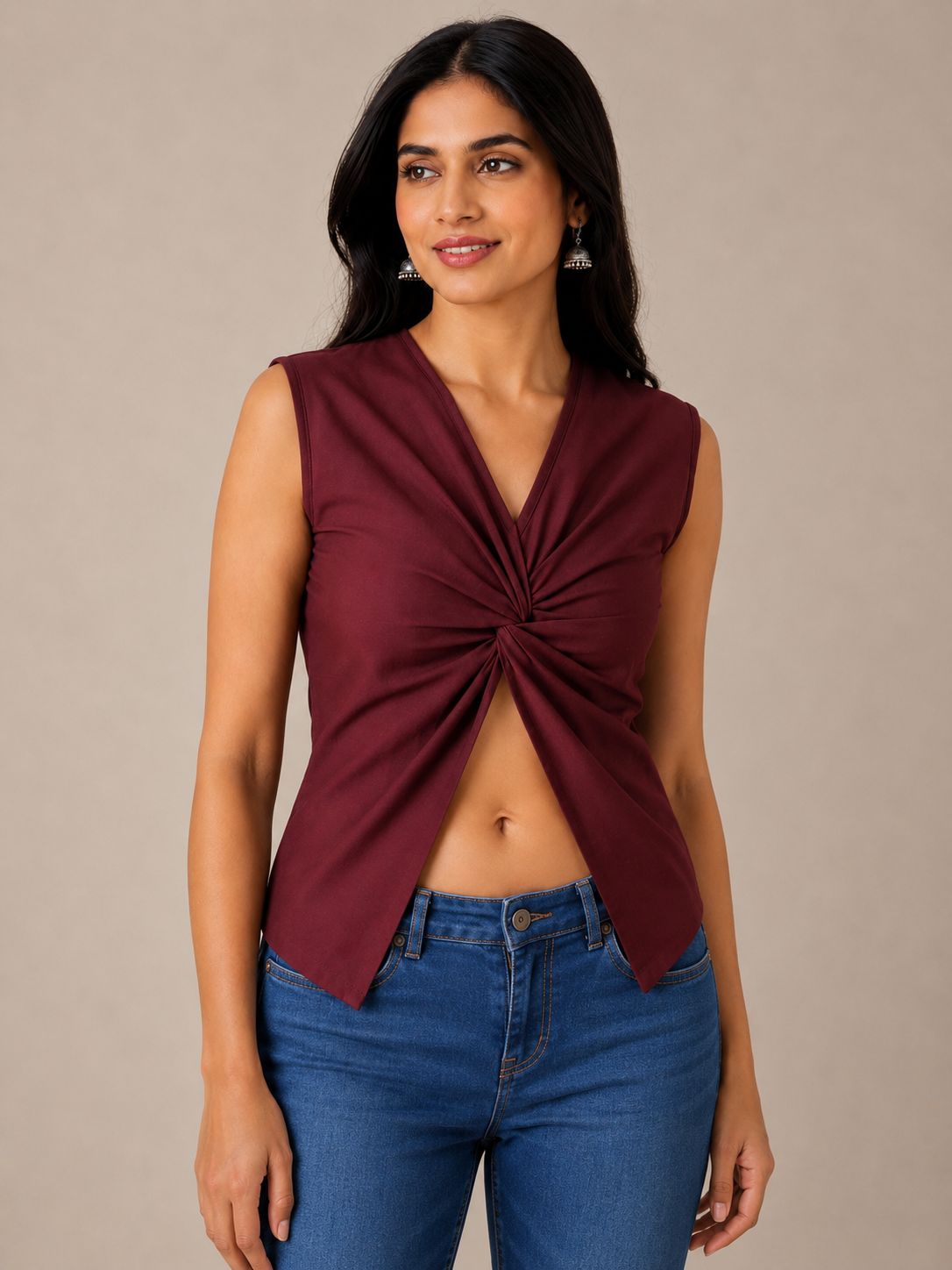 OOTDFY Women's Knot Front Open Top product image 12