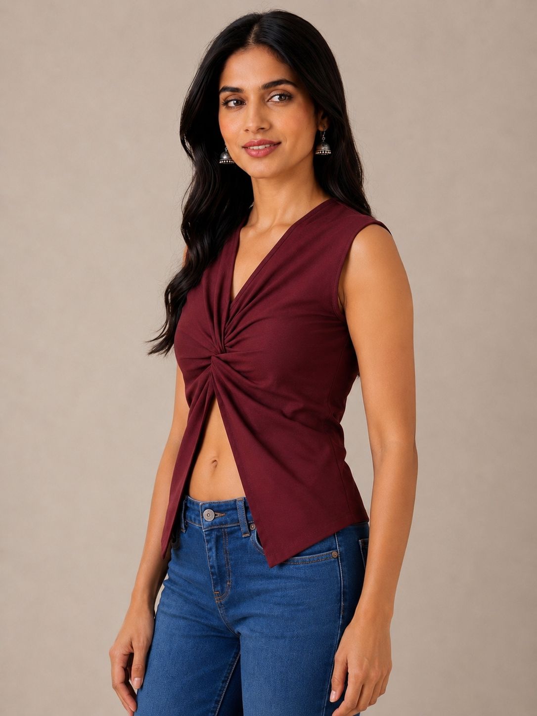 OOTDFY Women's Knot Front Open Top product image 13