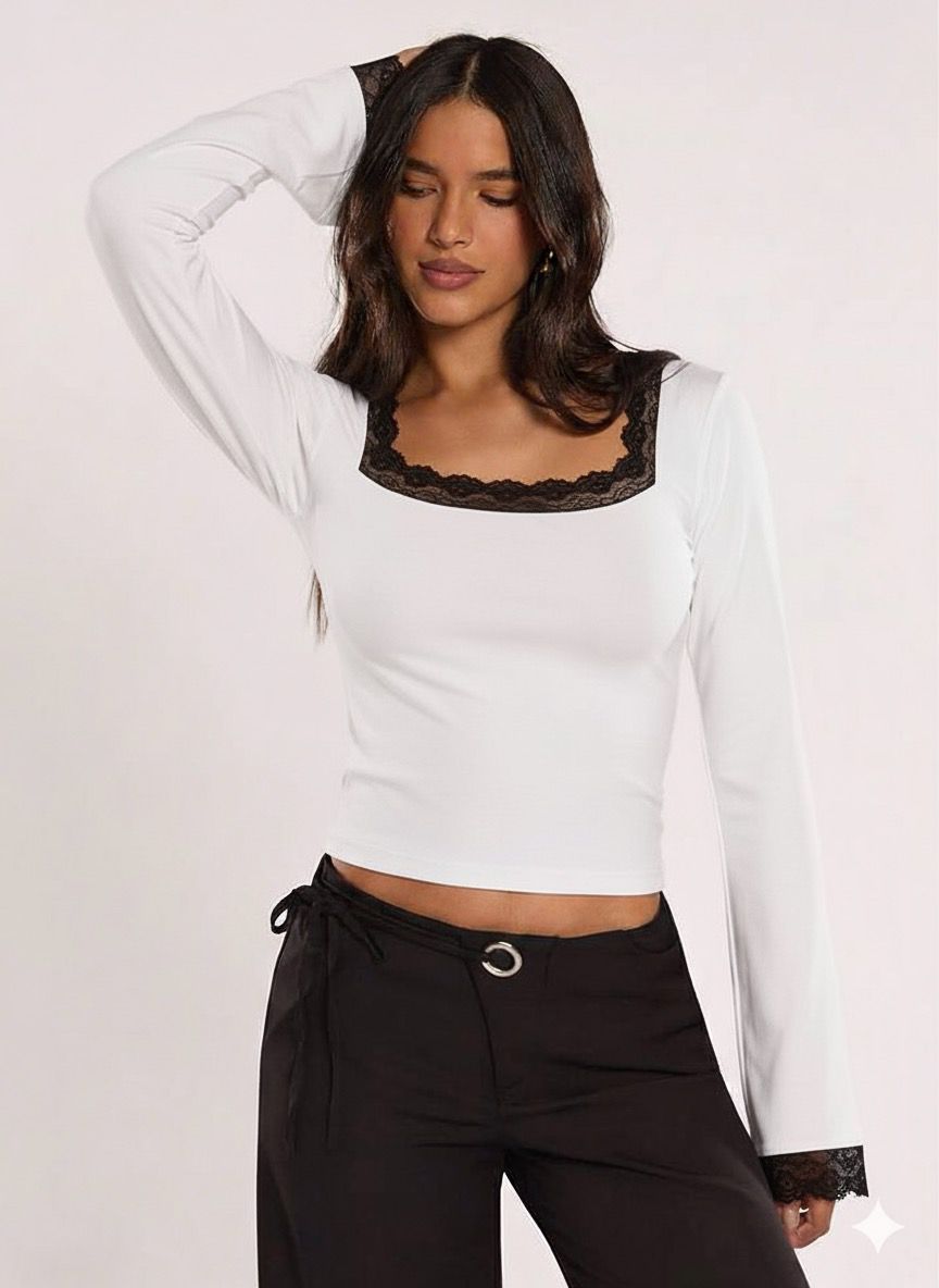 OOTDFY Women's Lace Bell Sleeve Top product image 14