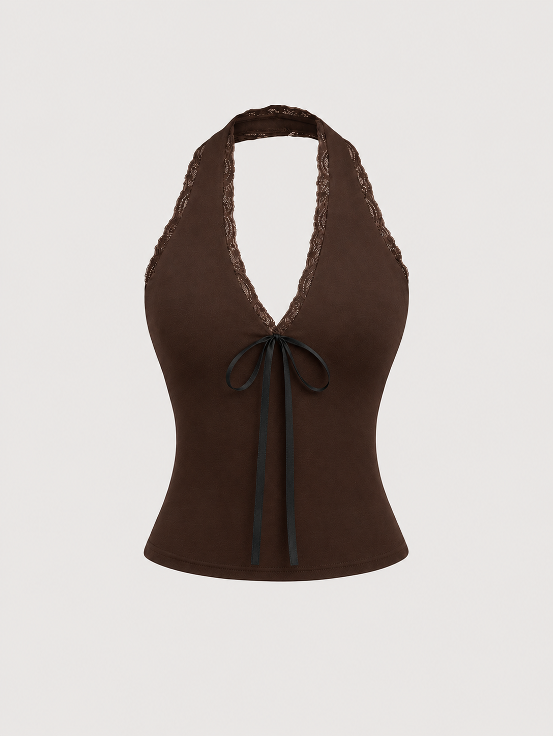 OOTDFY Women's Lace Halter Ribbon Top product image 9