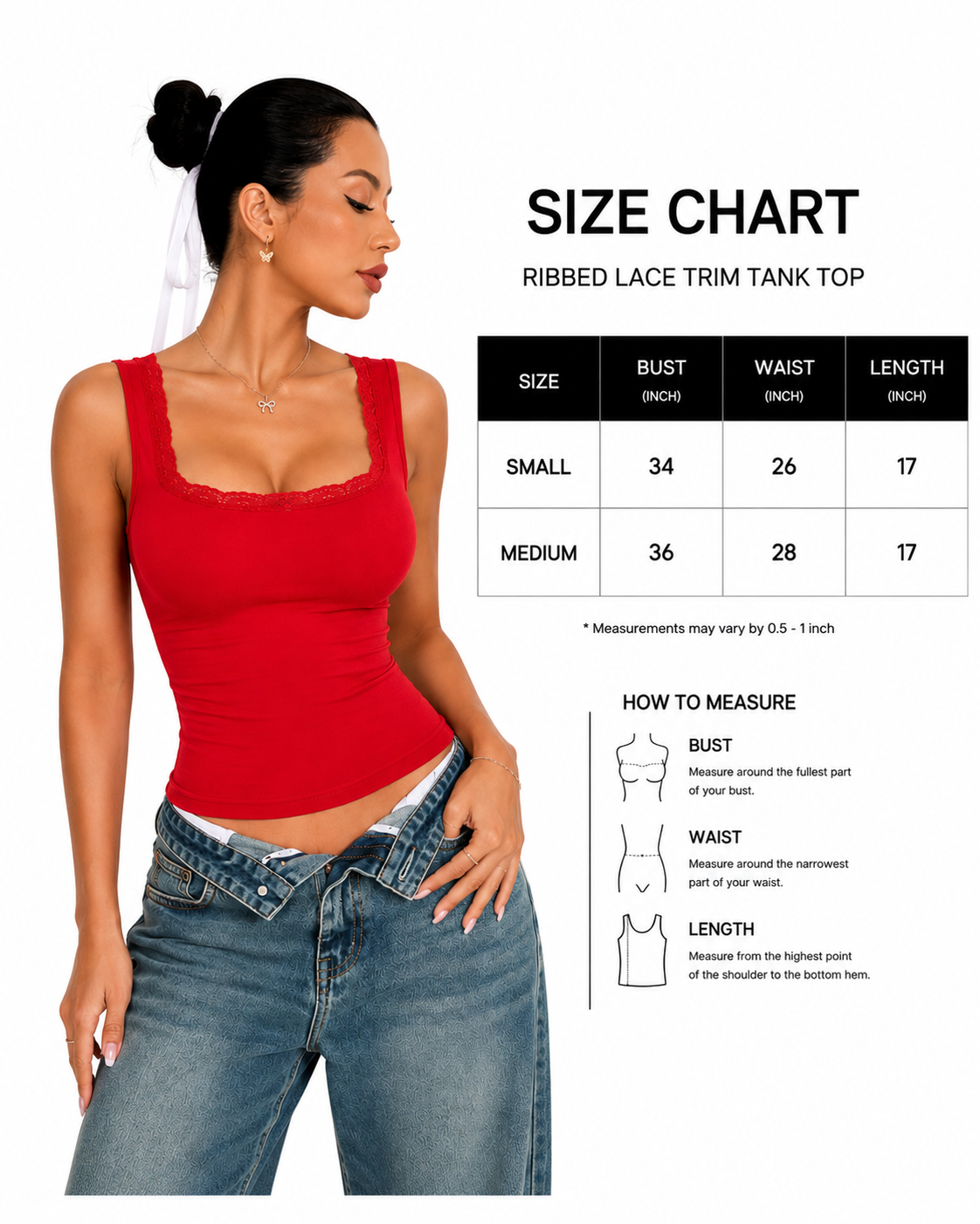 OOTDFY Women's Lace Square Neck Tank Top product image 15