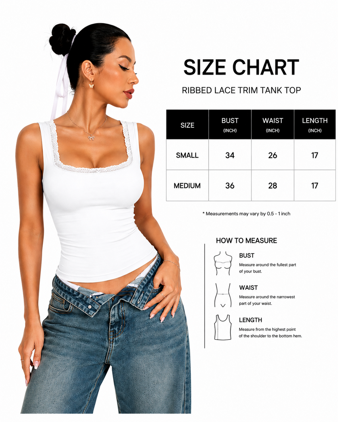 OOTDFY Women's Lace Square Neck Tank Top product image 21